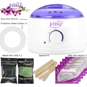 Wax Warmer, Hair Removal Waxing Kit, Electric Pot Heater Melts with Accessories. Painless Rapid Waxing of Face, Body, Bikini Area, Total Home Waxing Solutions for Men &Women by Vaxy