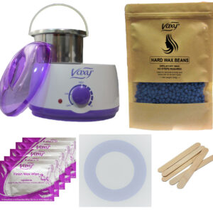 Vaxy Professional Waxing Kit with Wax Heater, Hard Wax Beads 500g, Spatulas, After Wax Wipes, Collar – Stripless Depilatory Waxing Pellets Solid Film Beans No Strip Needed (Lavender)…