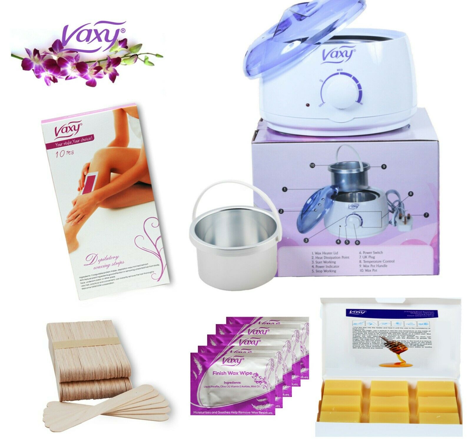 Professional Stripless Easy Hard Block Honey Waxing Kit 500g Vaxy 2109